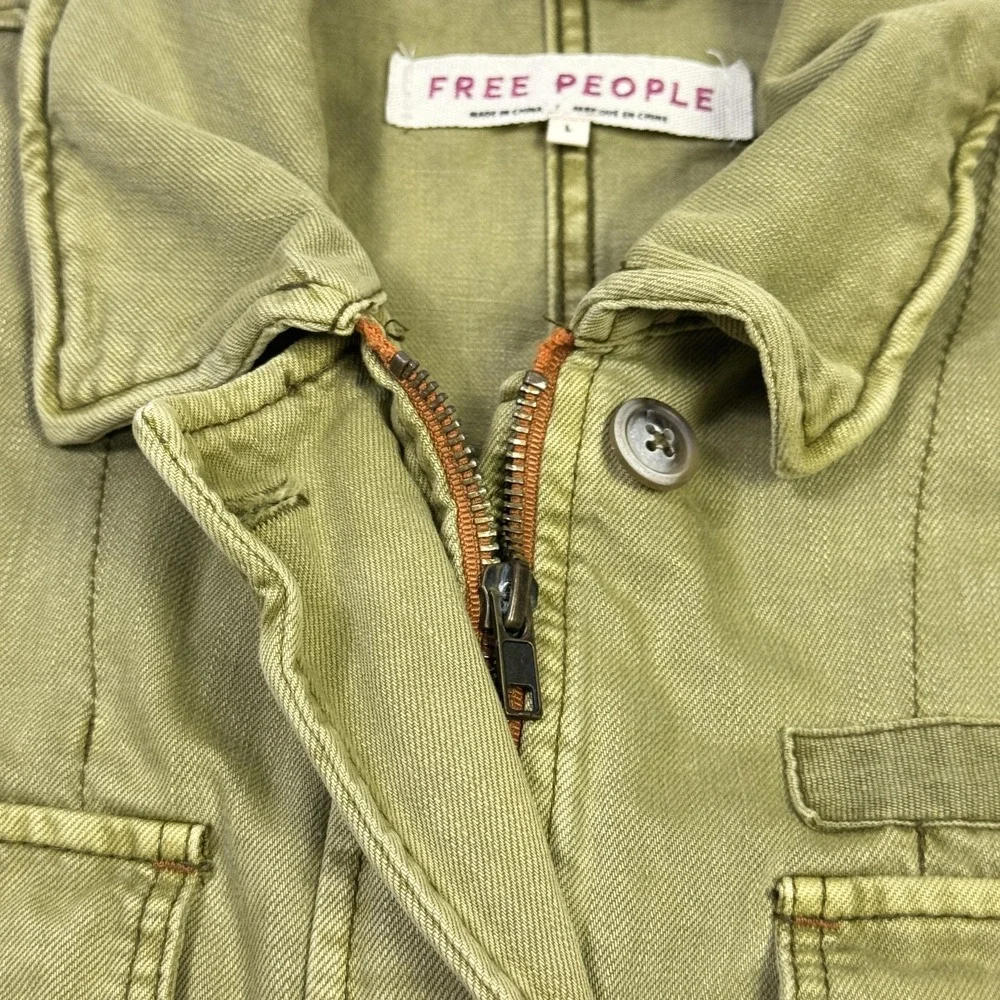 Free People Seize The Day‎ Oversided Military Jacket Womens Large Green